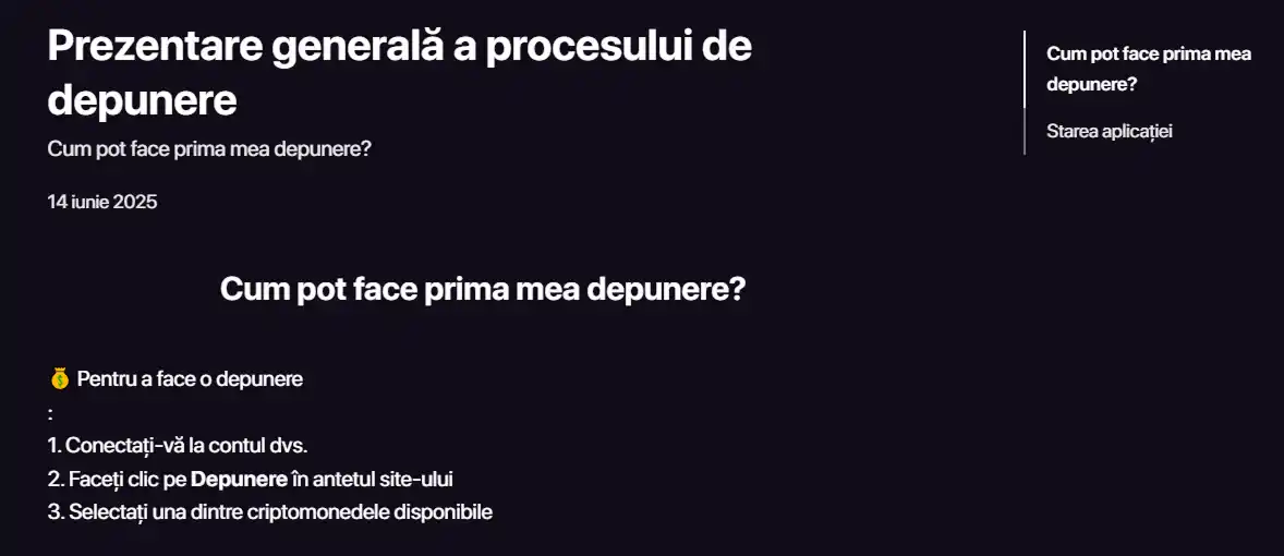Captură din centrul oficial CHEXX pentru alegerea monedei și rețelei la depunere